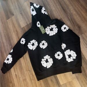 Denim Tears The Cotton Wreath Hoodie Black Medium